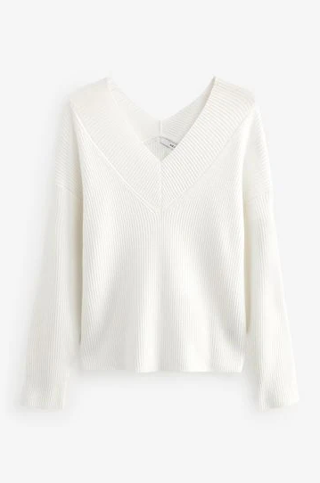 Oversized Knitted V-Neck Sweater