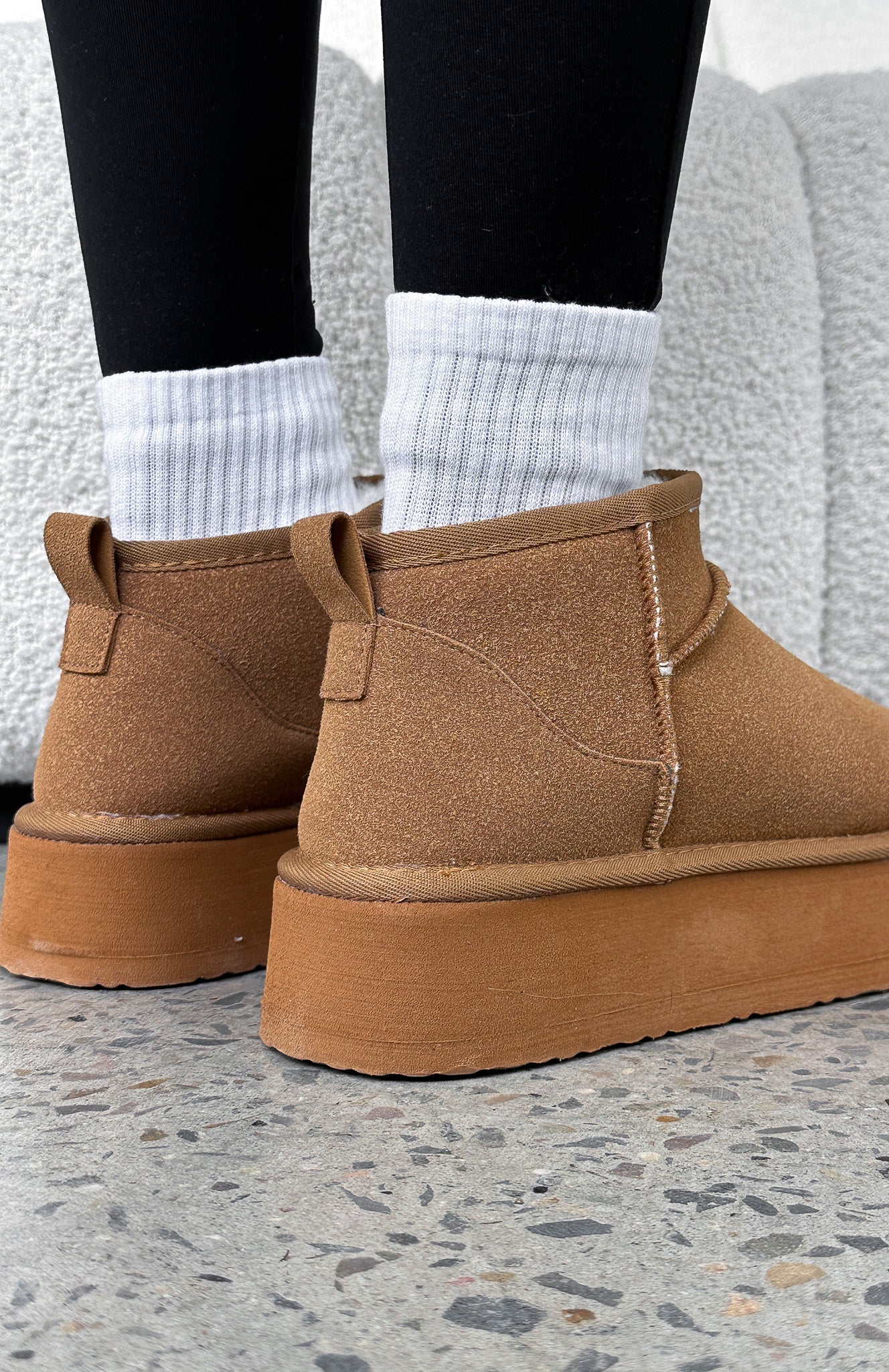 Jet Setter Platform Snug Boots Chestnut