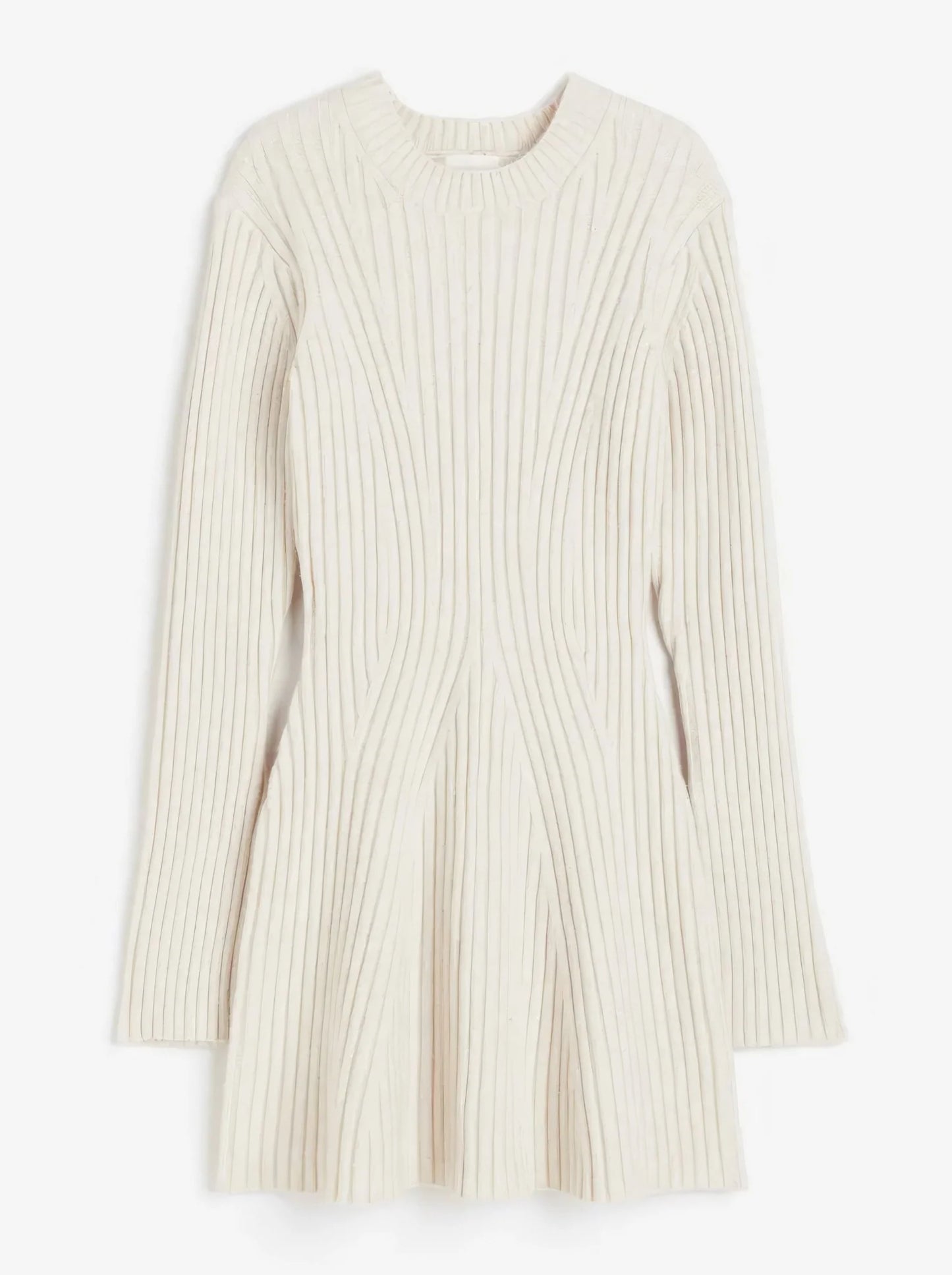 Elegant Ribbed Sweater Dress